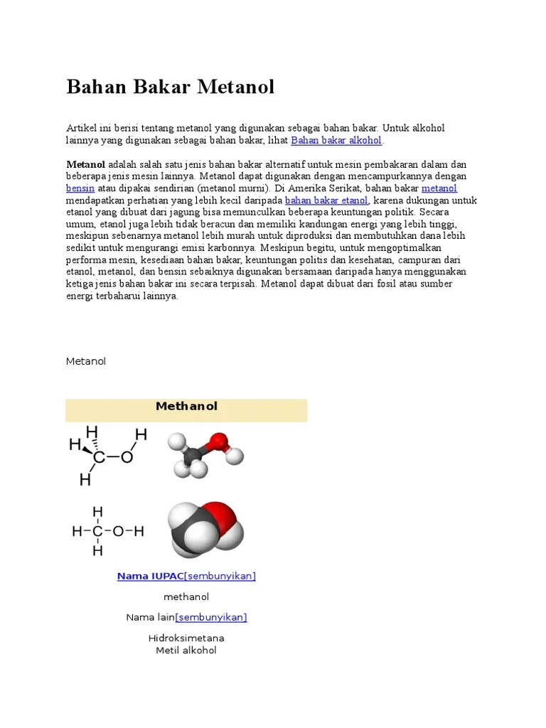 Bahan Bakar Metanol | PDF