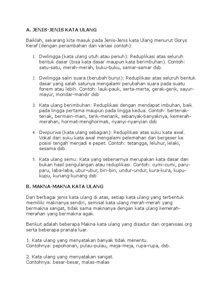 Kata Ulang | PDF