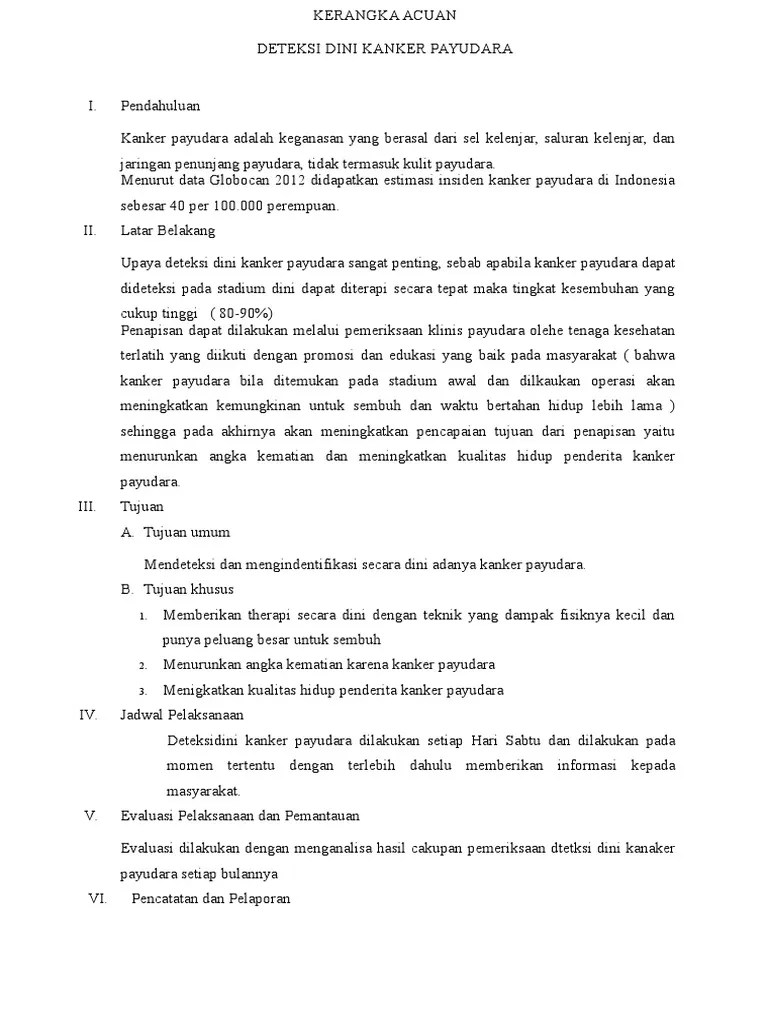 Kerangka Acuan Kanker Payudara | PDF