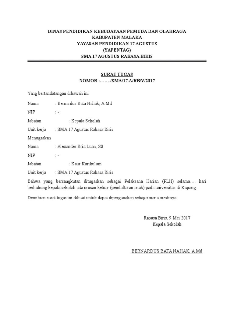 Contoh Surat Mandat Pramuka Dari Kepala Sekolah Doc - Nusagates