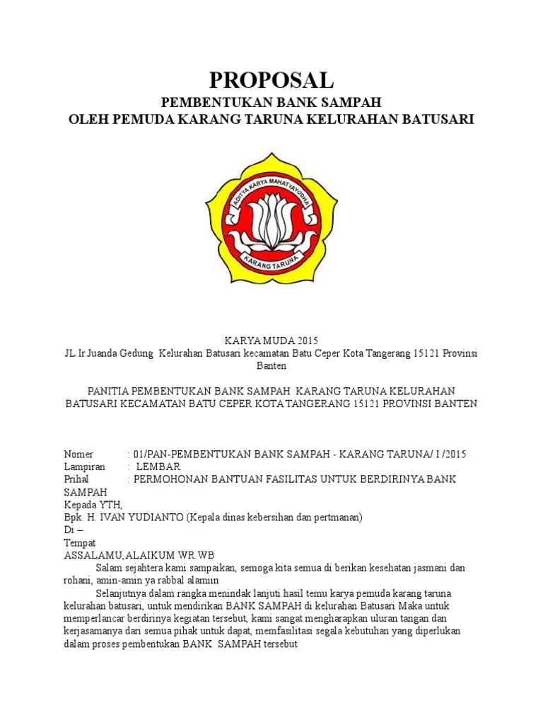 PROPOSAL Bak Sampah | PDF
