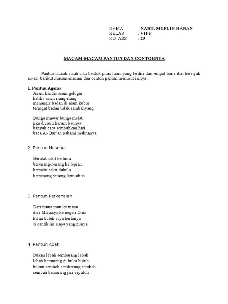 Pantun Perkenalan - Kata Kata Cinta