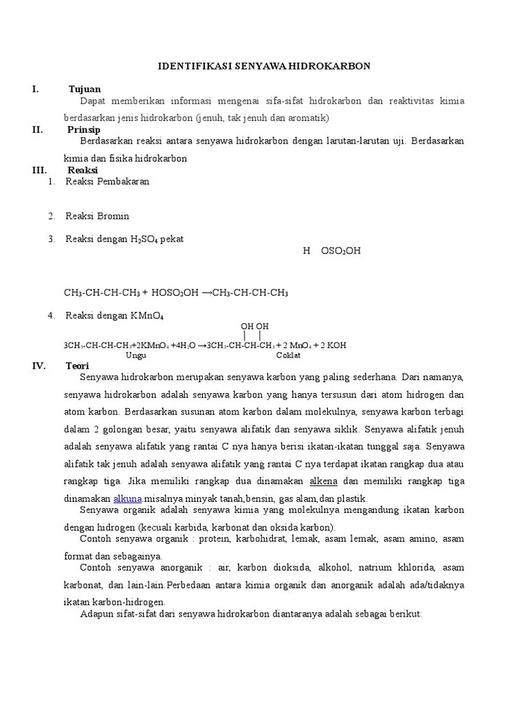 Identifikasi Senyawa Hidrokarbon | PDF
