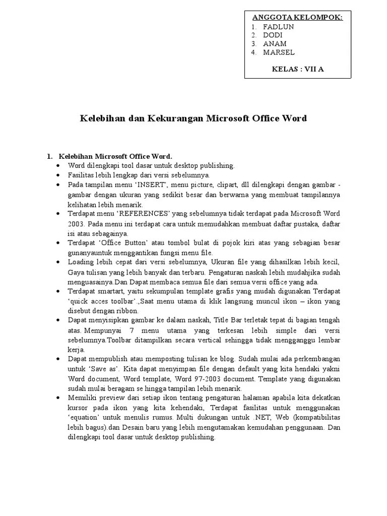 Kelebihan Dan Kekurangan Microsoft Office | PDF