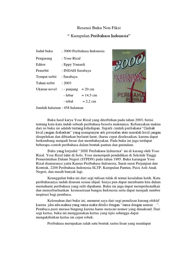 Contoh Resensi Non Fiksi Lengkap - Mosaicone