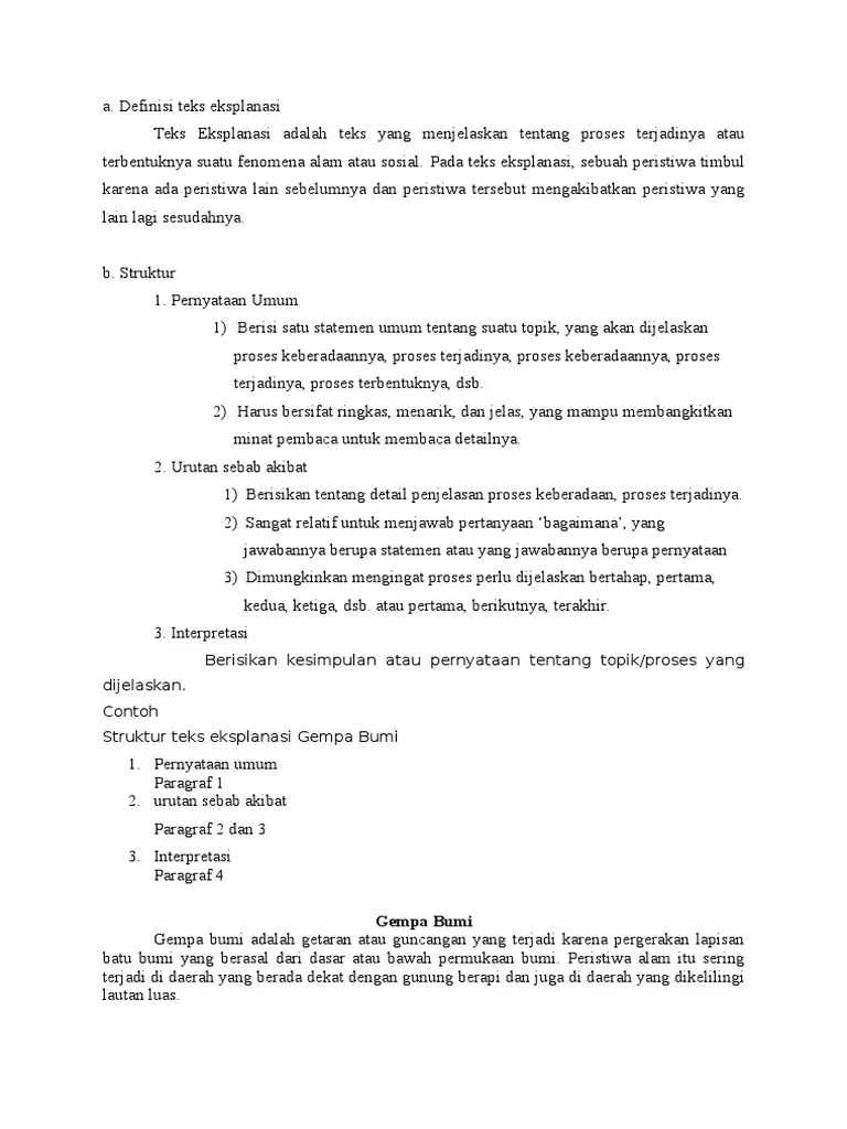 Teks Eksplanasi | PDF