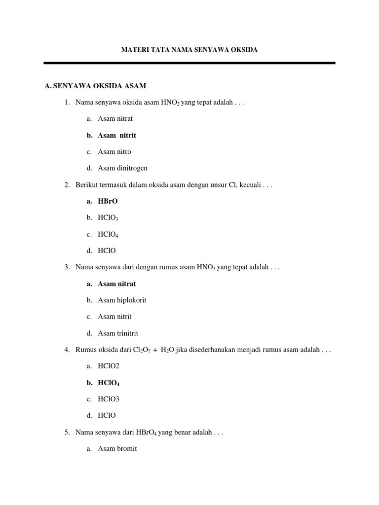 21++ Contoh Soal Reaksi Oksida Asam Dengan Basa - Contoh Soal Terbaru