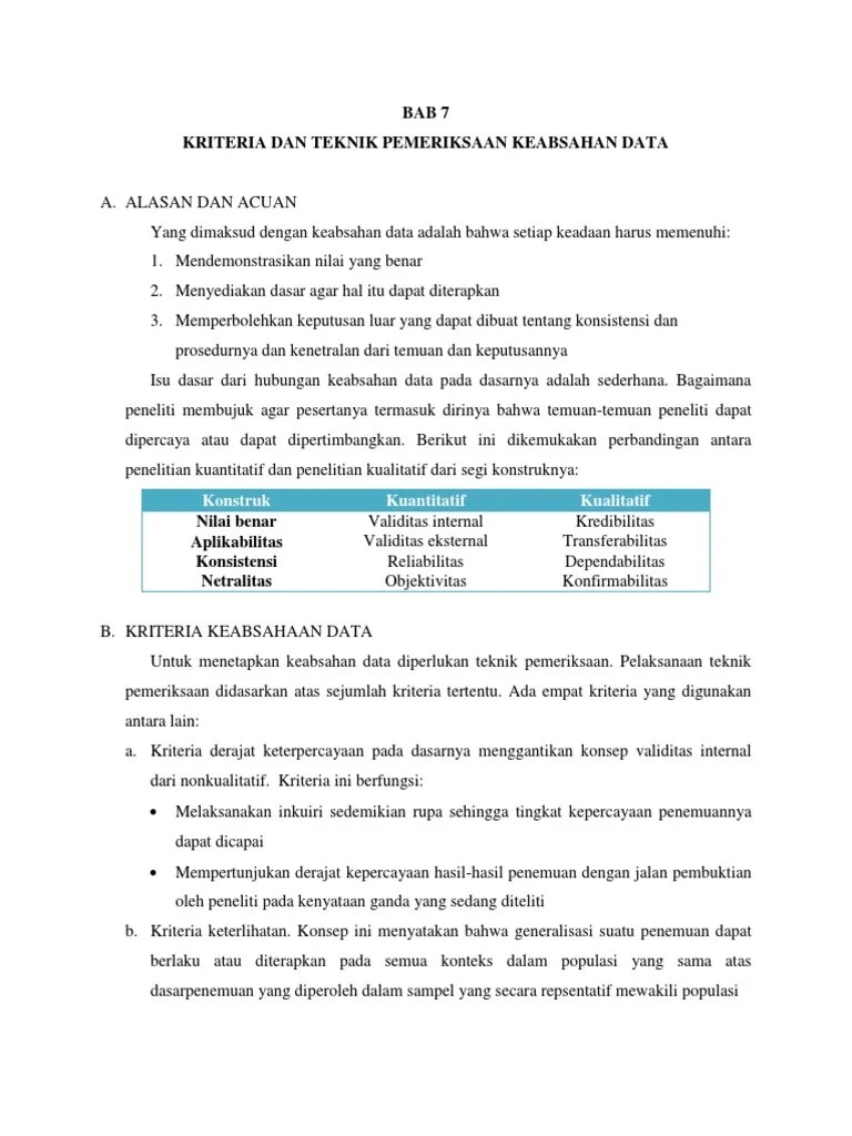 Bab 7 (Kualitatif) Moleong | PDF