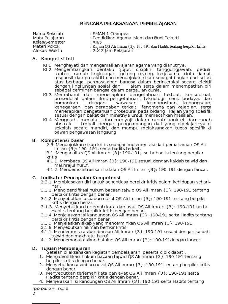 Contoh Soal Agama Berpikir Kritis - Soal Kelasmu