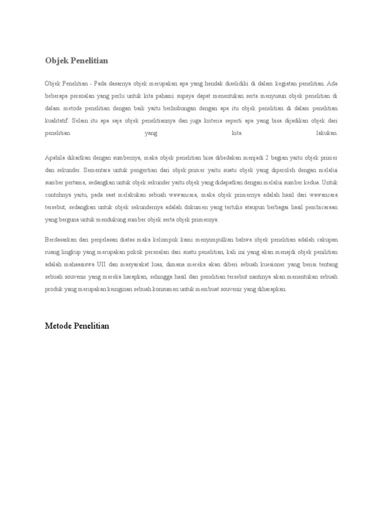 Objek Penelitian | PDF