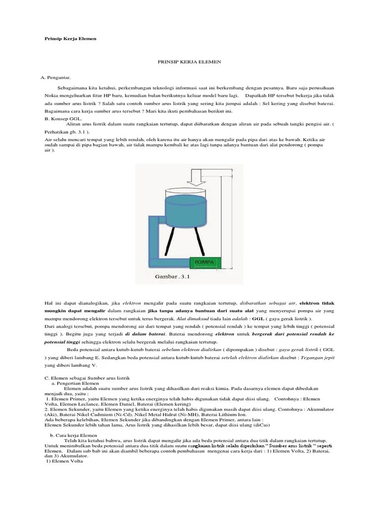 Prinsip Kerja Elemen | PDF