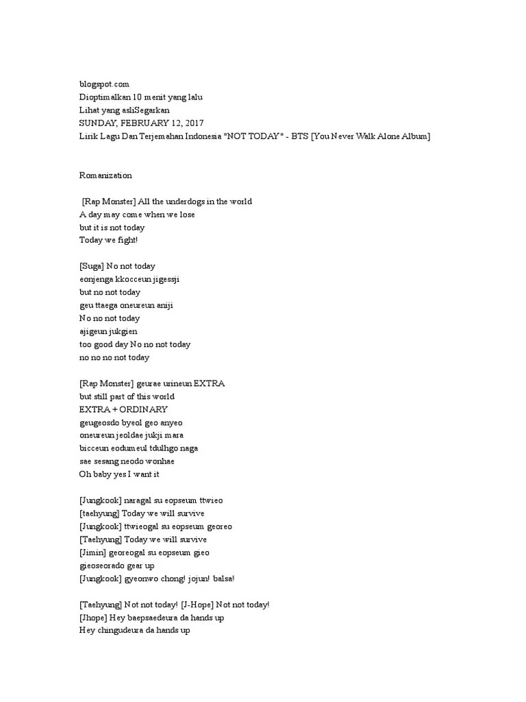 Lirik Lagu Bts Spring Day Latin Dan Terjemahan