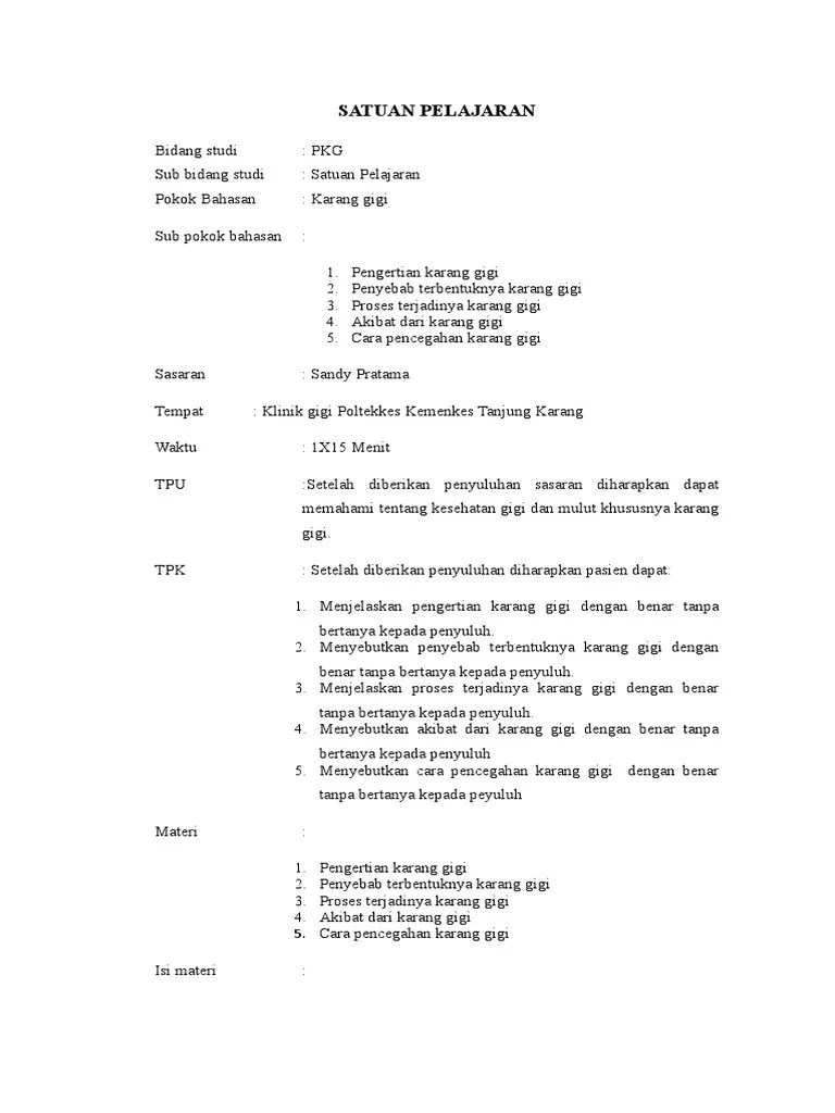 Satpel Karang Gigi | PDF