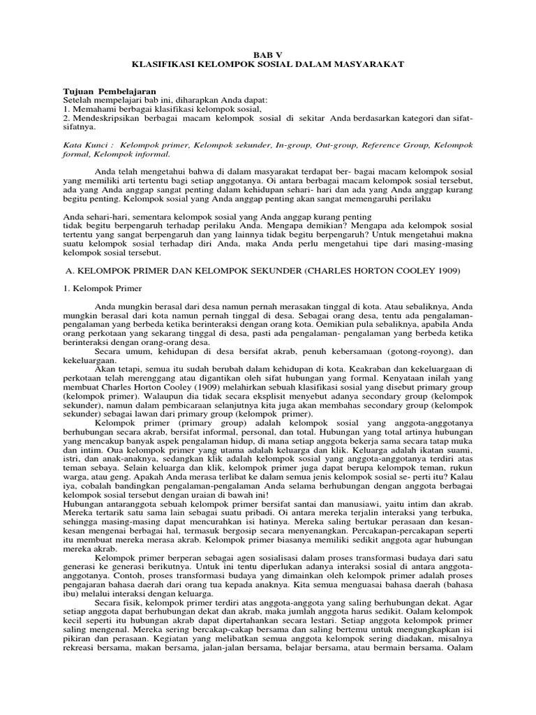 Bab V Sosiologi Kelas Xi | PDF