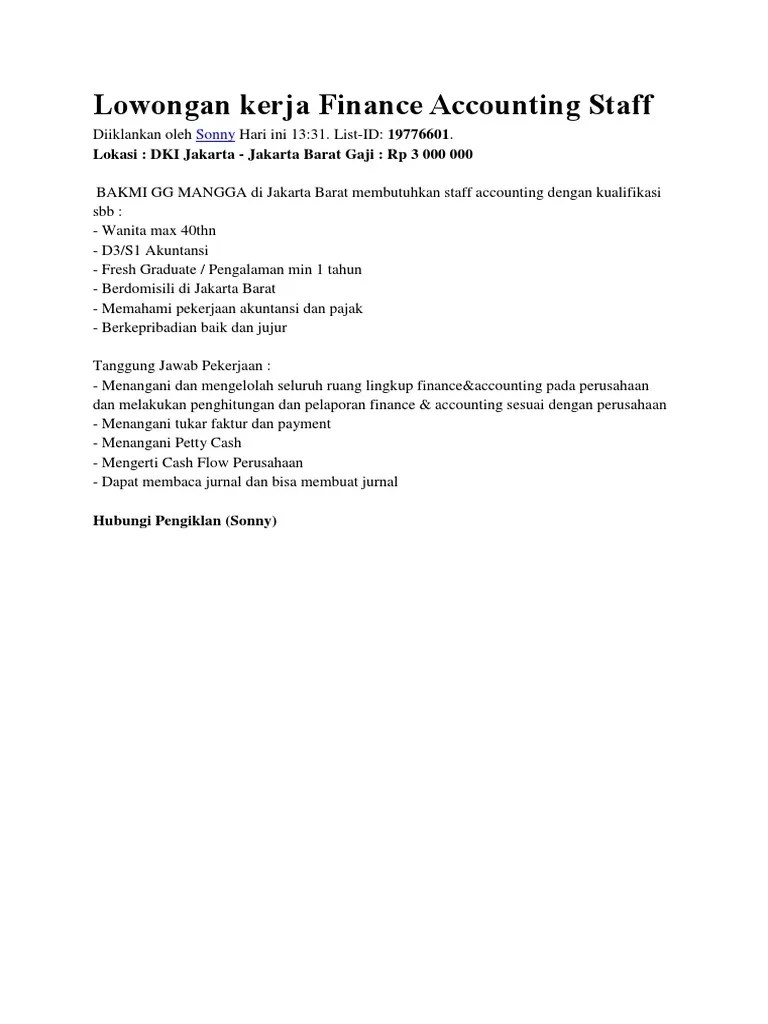 Apa Pekerjaan Finance