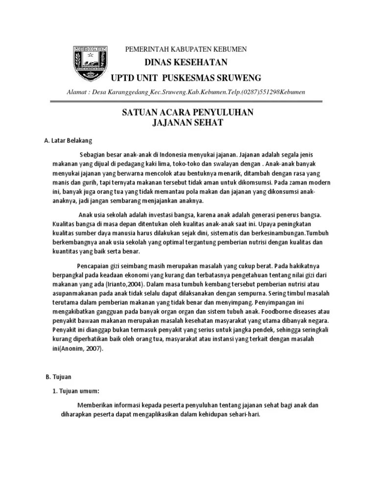 Sap Jajanan Sehat | PDF