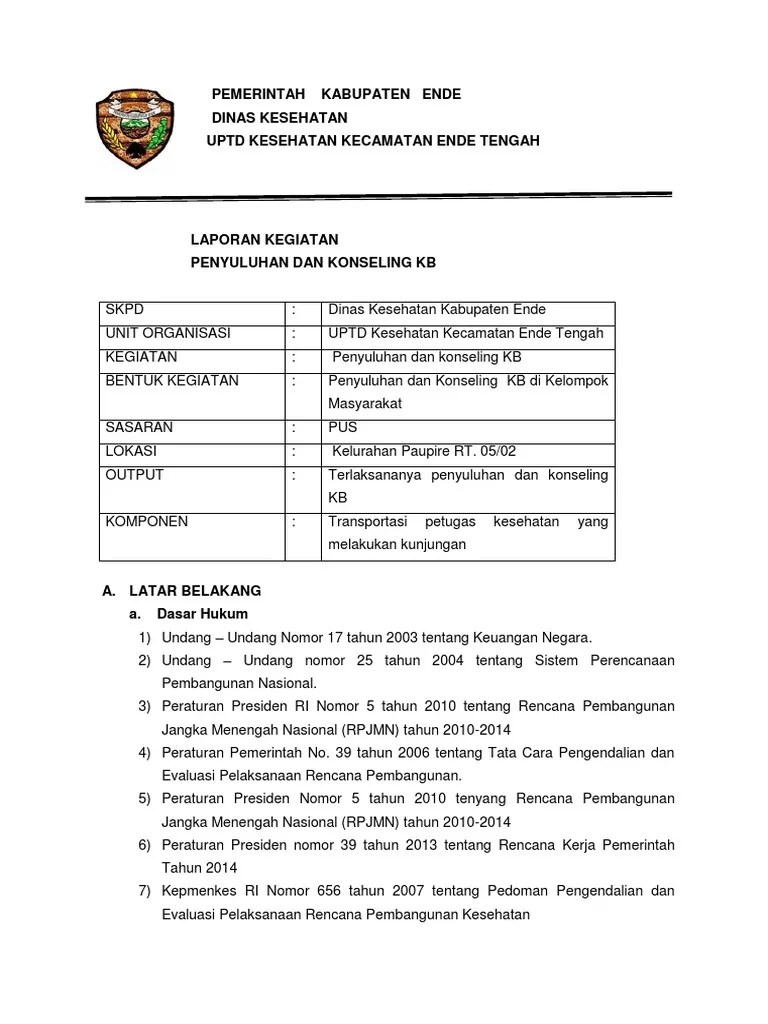 Contoh Laporan Tor Penyuluhan KB Februarii | PDF