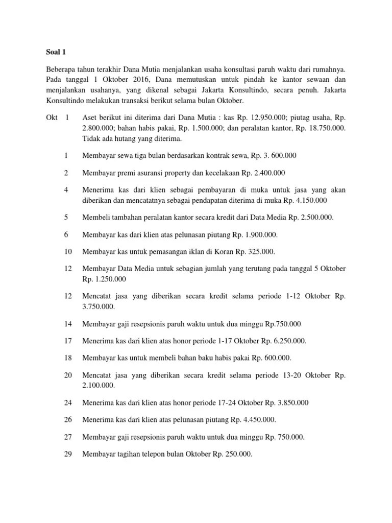 Contoh Soal Transaksi Perusahaan Jasa – Belajar