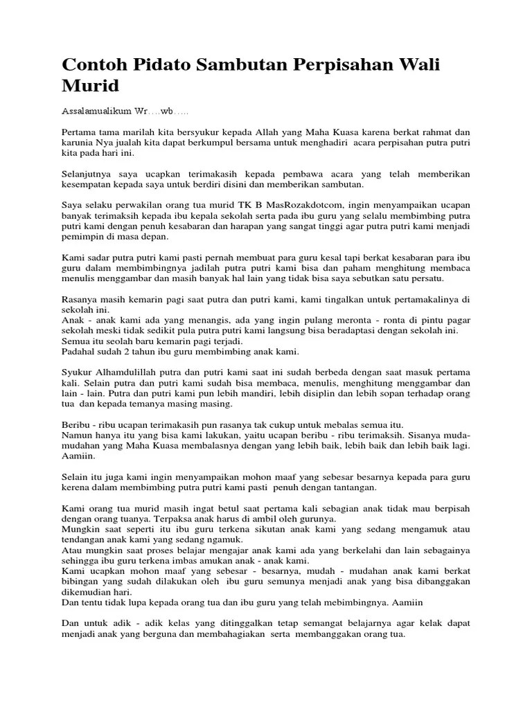 99+ Kata Kata Perpisahan Untuk Wali Murid