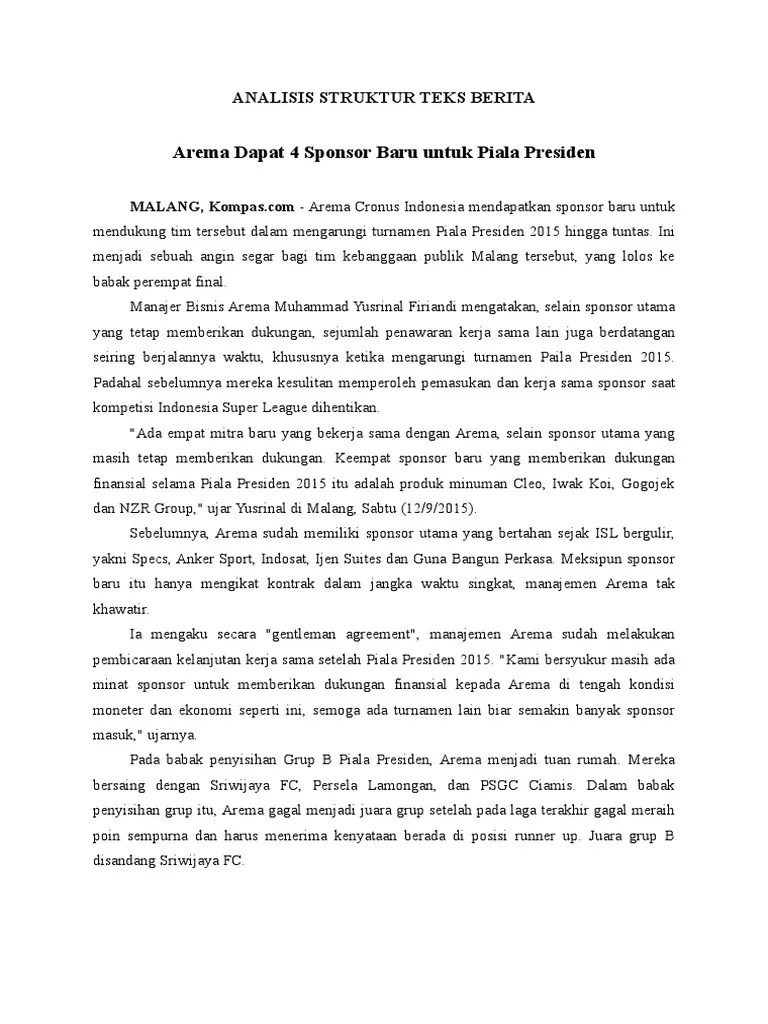 Analisis Struktur Teks Berita | PDF