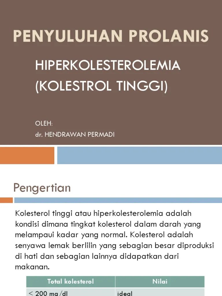 Penyuluhan Prolanis Hiperkolesterolemia | PDF