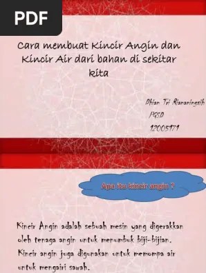 Cara Membuat Kincir Angin Dan Kincir Air | PDF