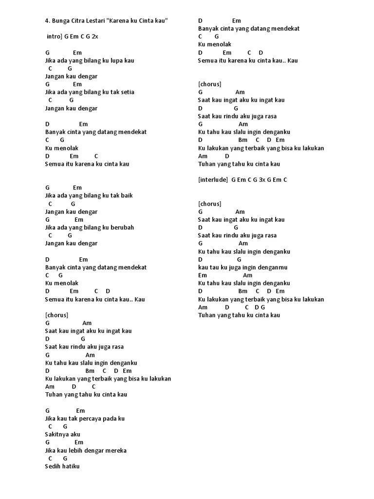 BCL - Karena Ku Cinta Kau | PDF