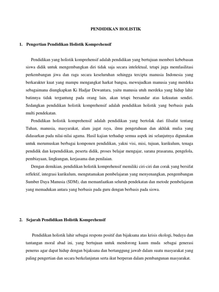 Pendidikan Holistik Komprehensif | PDF