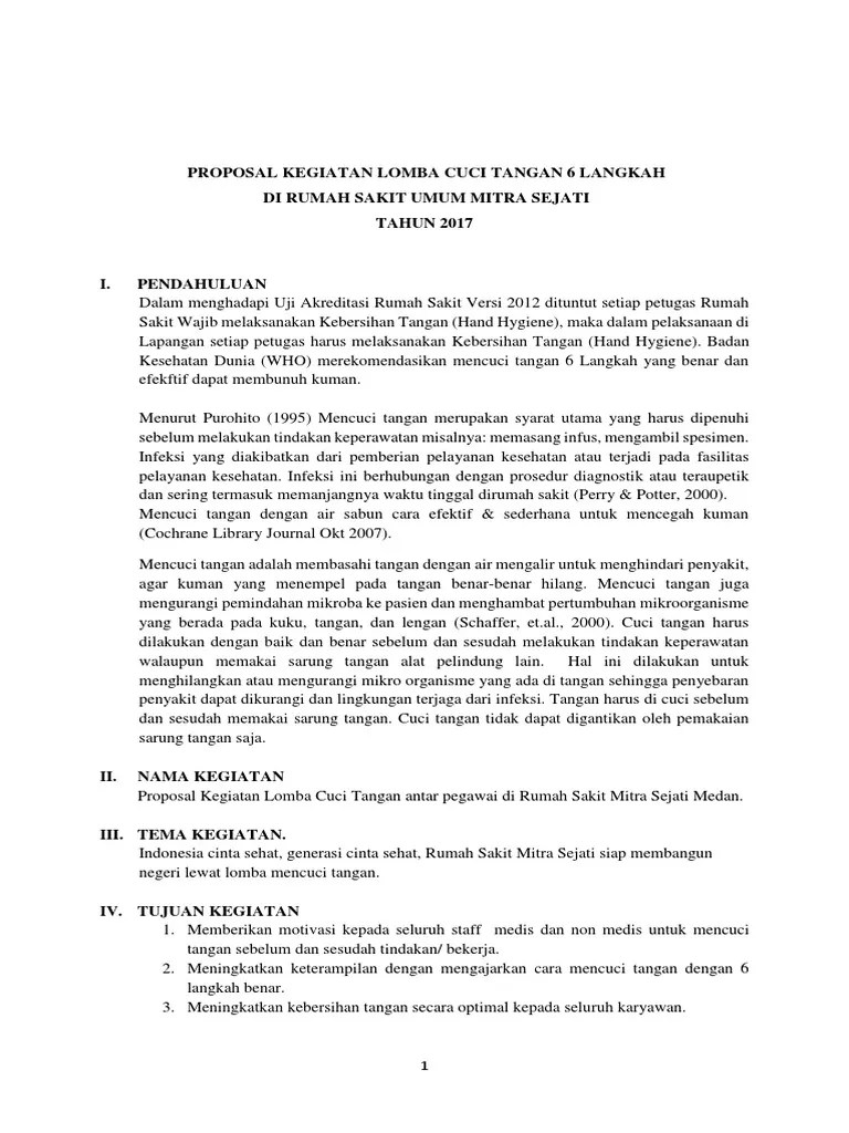 Proposal Kegiatan Lomba Dance Cuci Tangan 6 Langkah 2017 | PDF