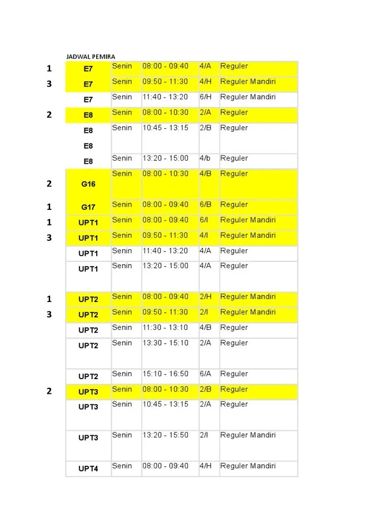 Jadwal Kuliah Bahasa Inggris | PDF