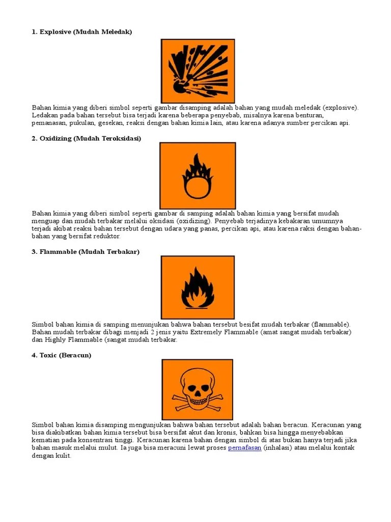 7 Tanda Bahaya Dalam Kimia | PDF