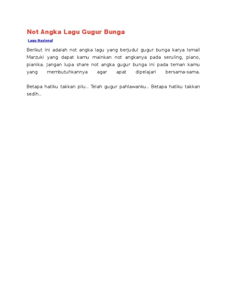Not Angka Gugur Bunga2 | PDF