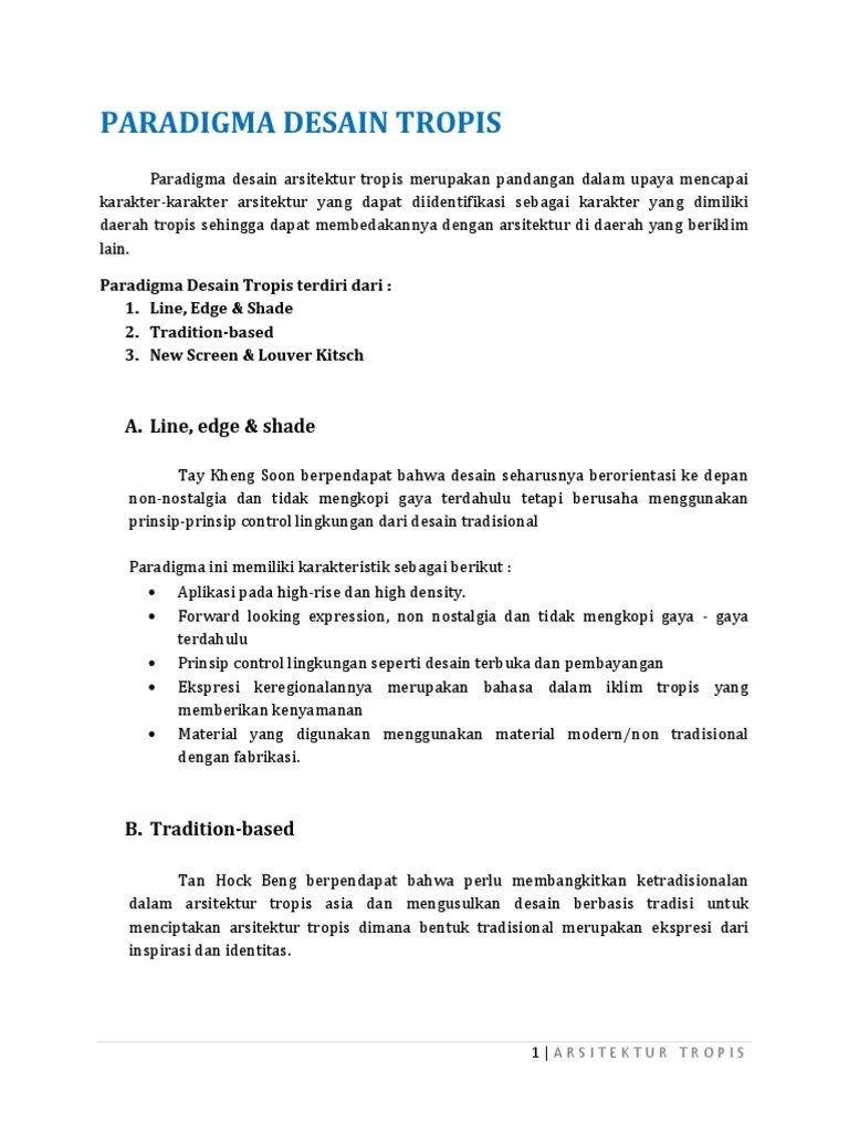 Paradigma Desain Tropis | PDF