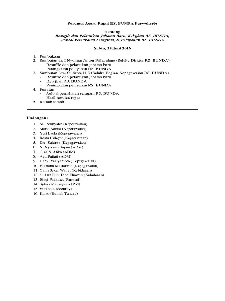 Susunan Acara Rapat Rw | Akurat - Faktual - Elegan Moltoday.com