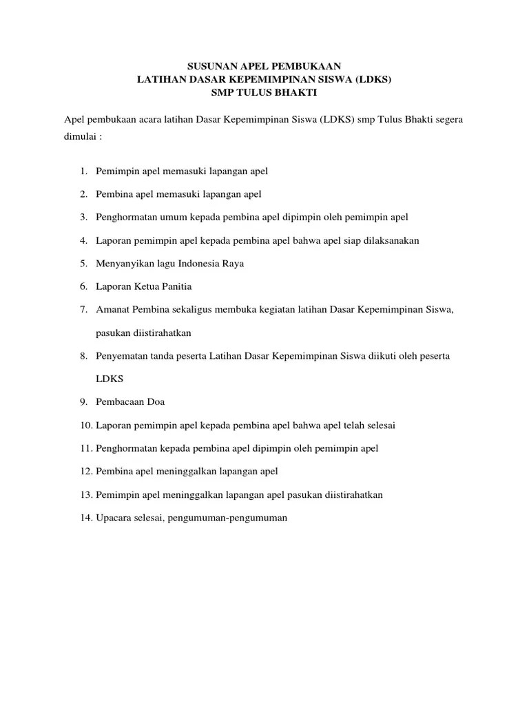 Doa Pembukaan Ldks | PDF