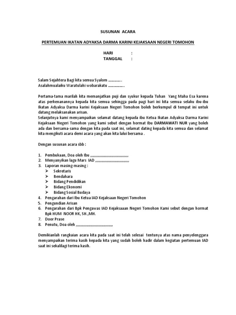 Susunan Acara Arisan Iad | PDF