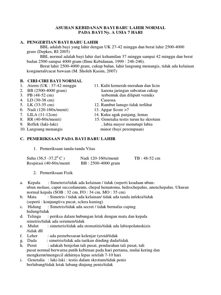 Apgar Score Normal Bayi Baru Lahir