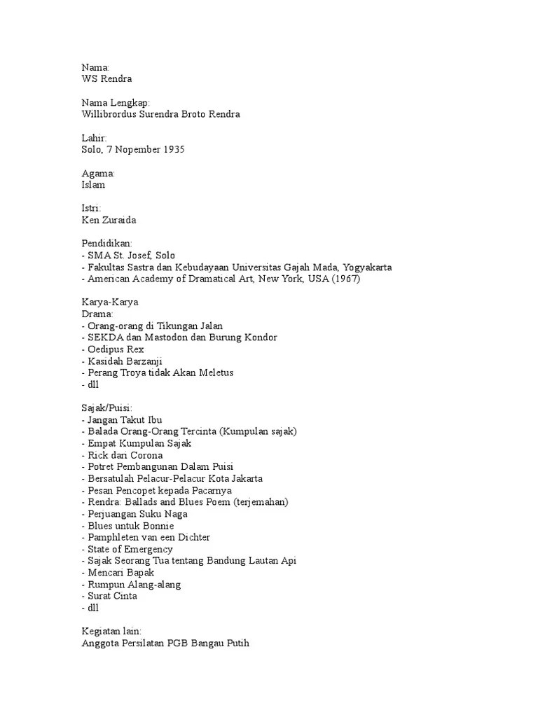 Sajak Ws Rendra | PDF