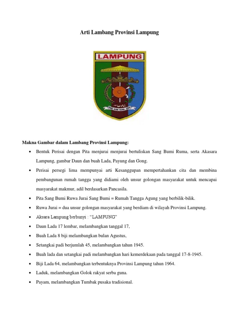 Arti Lambang Provinsi Lampung | PDF