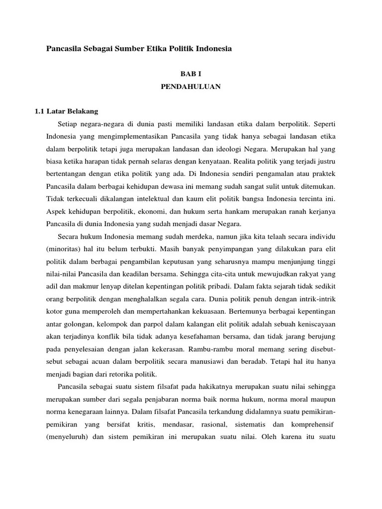 Kumpulan Soal Pancasila Sebagai Etika Politik