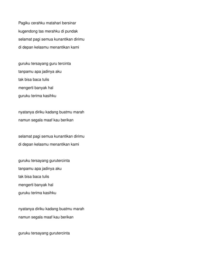 Lirik Guruku Tersayang | PDF