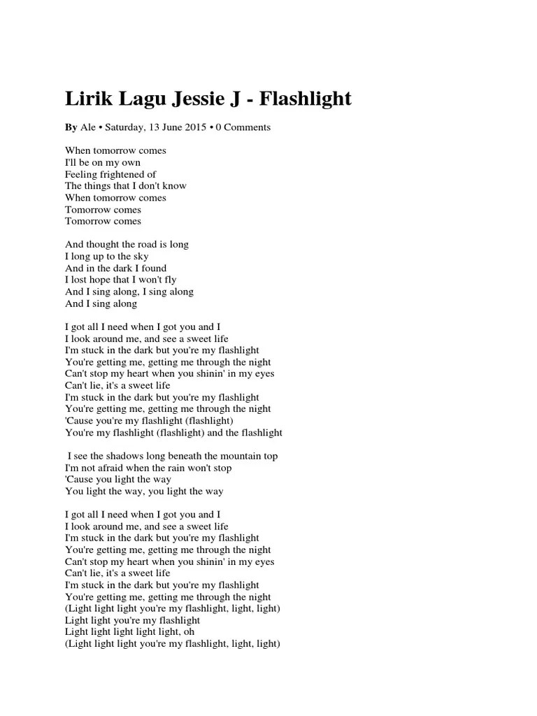 Lirik Lagu Flashlight