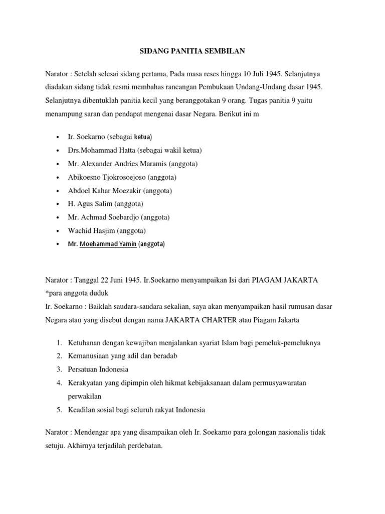 Sidang Panitia Sembilan | PDF