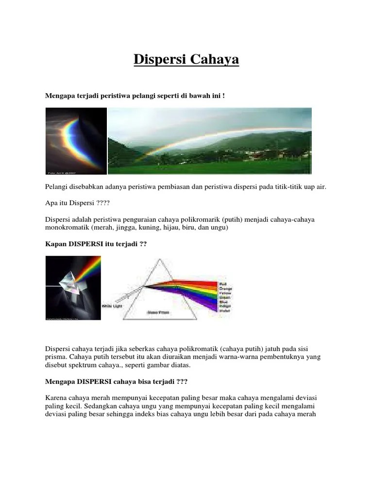 Dispersi Cahaya | PDF