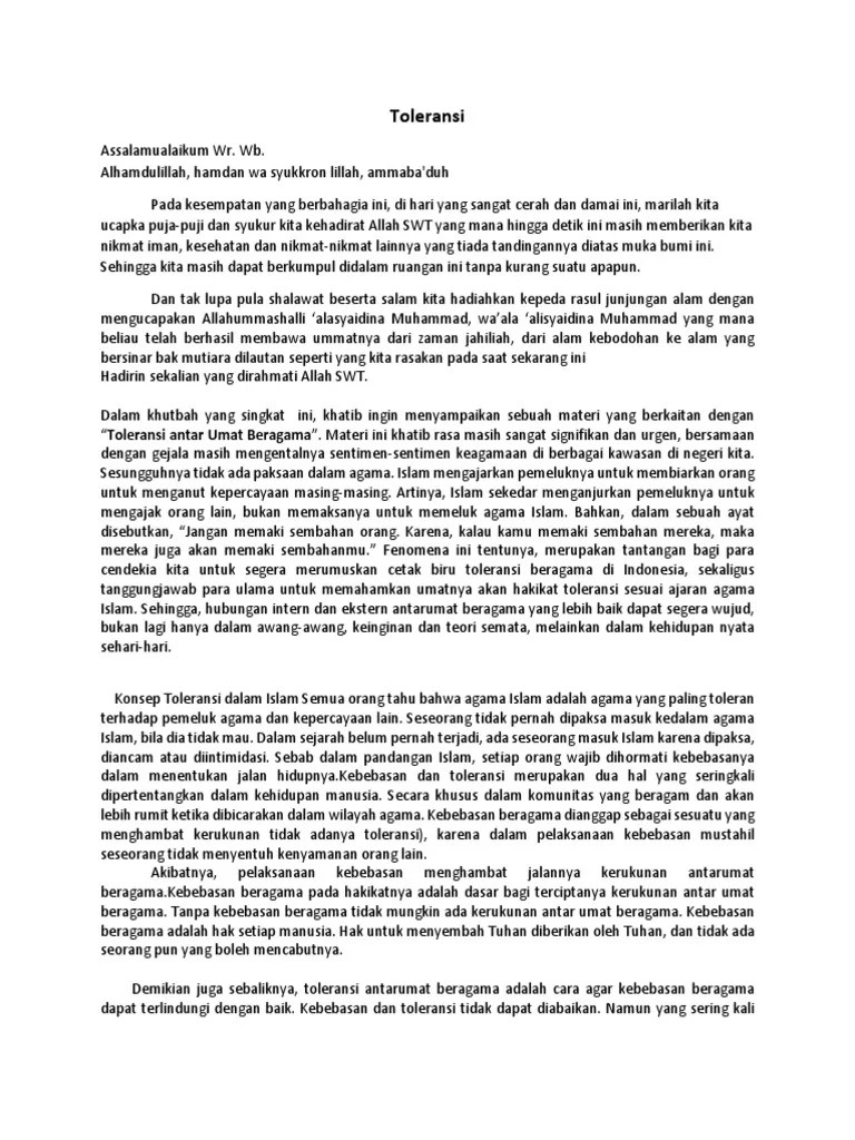 Pidato Tentang Toleransi Beragama – Penggambar