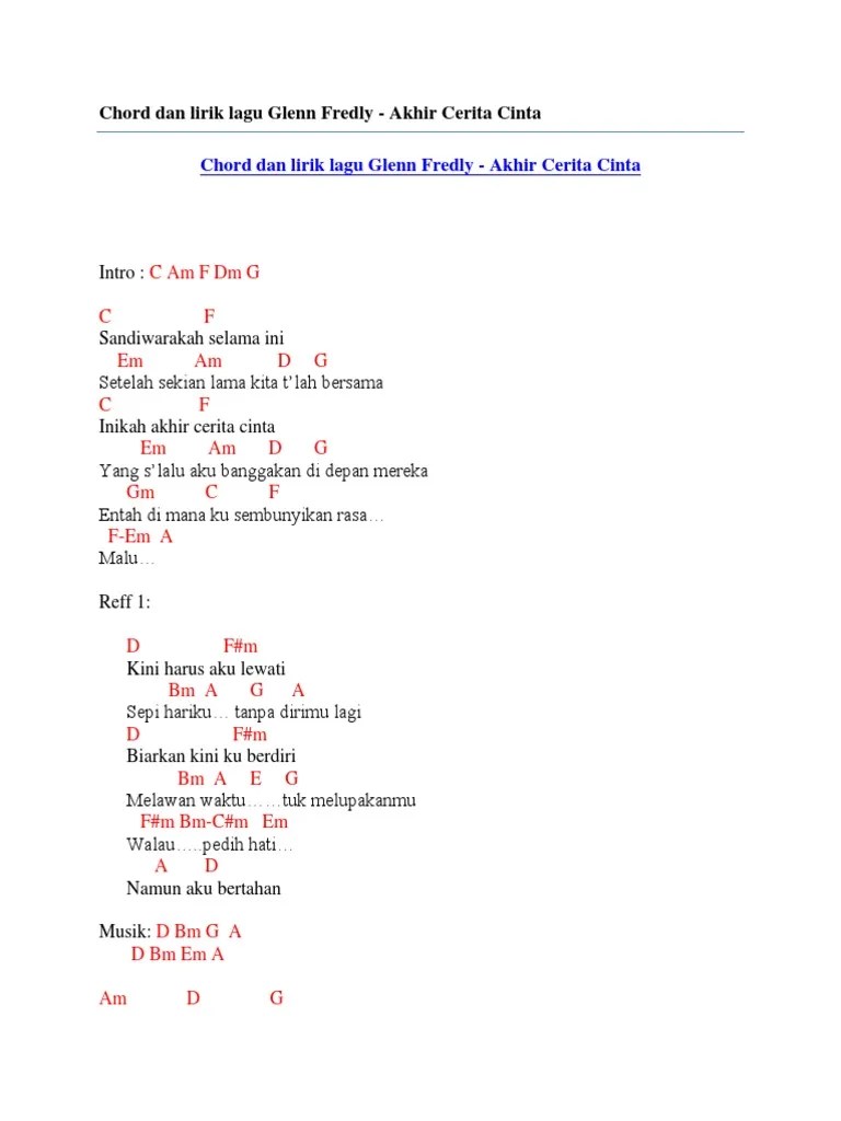 Chord Dan Lirik Lagu Glenn Fredly - Akhir Cerita Cinta | PDF