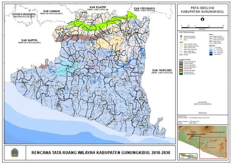A0-02-Peta Geologi Kabupaten Gunungkidul | PDF