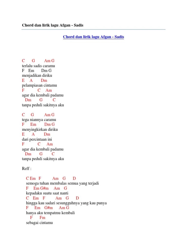 Lirik Dan Chord Lagu Suatu Hari Nanti