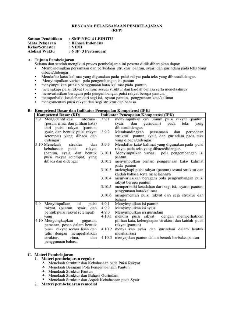 Menelaah Struktur Dan Kebahasaan Pada Puisi Rakyat – Beinyu.com
