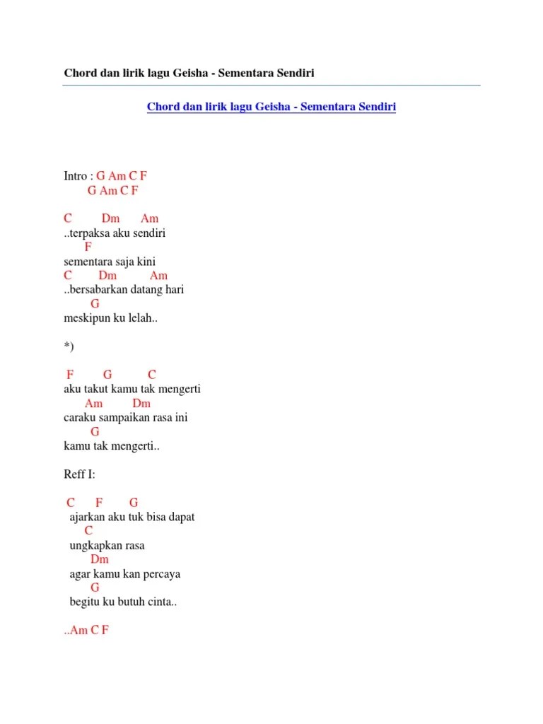 Chord Lagu Aku Takut